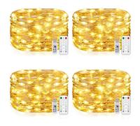 Vacoulery Guirlande Lumineuse, Lot de 4 USB Fairy Lights 10M 100 LED 8 Modes Minuteur Etanche Lumière avec Télécommande pour Chambre Mariage Soirée Jardin