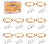 Vacoulery Guirlande Lumineuse Pile, 1M 10 LED Guirlandes lumineuses à LED, Lot de 10 Blanc Froid Guirlande Lumineuse Chambre pour Fête Anniversaire Soirée Fête Jardin