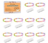 Vacoulery Guirlande Lumineuse Pile, 1M 10 LED Guirlandes lumineuses à LED, Lot de 10 Coloré Guirlande Lumineuse Chambre pour Fête Anniversaire Soirée Fête Jardin