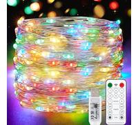 Vacoulery Guirlandes Lumineuses, 15M 150 LED Minuteur 8 modes Alimenté par USB Fairy Lights avec Télécommande Décoration Intérieur/Extérieur pour Chambre, Fête, Noël