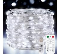 Vacoulery Guirlandes Lumineuses, 15M 150 LED Minuteur 8 modes Alimenté par USB Fairy Lights avec Télécommande Décoration Intérieur/Extérieur pour Chambre, Fête, Noël