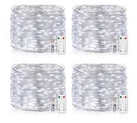 Vacoulery Guirlandes Lumineuses, [Lot de 4] 15M 150 LED Minuteur 8 modes Alimenté par USB Fairy Lights avec Télécommande Décoration Intérieur/Extérieur pour Chambre, Fête, Noël