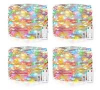 Vacoulery Guirlandes Lumineuses, [Lot de 4] 15M 150 LED Minuteur 8 modes Alimenté par USB Fairy Lights avec Télécommande Décoration Intérieur/Extérieur pour Chambre, Fête, Noël
