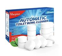 Vacplus Lot de 20 tablettes nettoyantes automatiques avec eau de Javel, réservoir à libération lente pour désodoriser et détartrer, ménage contre les taches tenaces blanches, 0,4 kg