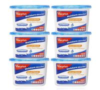 Vacplus Lot de 6 absorbeurs d'humidité portables de 300 ml pour votre salle de bain, placard et voiture, déshumidificateur et éliminateur d'odeurs sans parfum pour un air plus frais, bleu marine