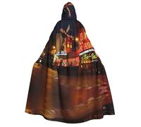 VACSAX Cape à capuche unisexe avec imprimé moulin rouge pour adulte, cape avec capuche, costume de cosplay, cape pour Halloween