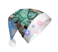 vacsAX Chapeau de Père Noël LED - Trois modes clignotants - Parfait pour Noël, Halloween et Nouvel An ! Statue de la Liberté à New York