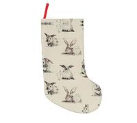 vacsAX Chaussette de Noël durable - Design personnalisé, décoration festive, bas de Noël en vrac avec fond de lapin