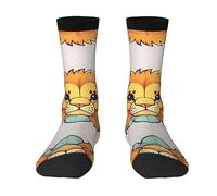 vacsAX Chaussettes mi-mollet pour homme et femme - Chaussettes de sport tendance avec motif tête de dessin animé mignon petit lion, 2 Noir-1, taille unique