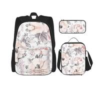 vacsAX Constellation Star Clusters Galaxies Sac à dos léger et imperméable avec sac à déjeuner, trousse à crayons pour bureau, école, Motif floral aquarelle., Taille unique