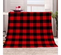 VACSAX Couvertures Et Plaids 3D Carré Rouge Noir Couverture en Flanelle Epaisse Douce Et Confortable, Jeté De Canapé Sherpa 100x120Cm Couverture Sherpa Chaude Et Confortable du Garçon Microfibre