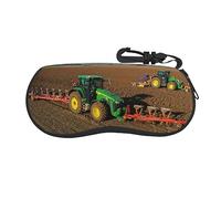 VACSAX Étui à lunettes de soleil imprimé tracteur ferme Étui à lunettes mignon Étui souple pour lunettes de soleil Sac à lunettes de voyage, Noir , taille unique