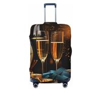 Vacsax Housse de bagage de voyage lavable anti-rayures avec fermetures éclair dissimulées, compte à rebours Champagne pour bagages de 45,7 à 81,3 cm, Noir , XL