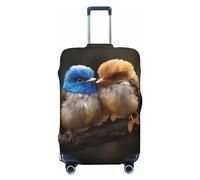 Vacsax Housse de bagage de voyage lavable, anti-rayures avec fermetures éclair dissimulées, housse de bagage motif oiseaux mignons pour bagages de 45,7 à 81,3 cm, Noir , S