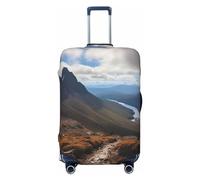 Vacsax Housse de bagage de voyage lavable, anti-rayures avec fermetures éclair dissimulées, housse de bagage Mountain Summit pour bagages de 45,7 à 81,3 cm, Noir , L