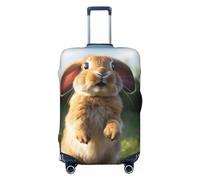 Vacsax Housse de bagage de voyage lavable, anti-rayures avec fermetures éclair dissimulées, housse de bagage mignonne et amusante en forme de lapin pour bagages de 45,7 à 81,3 cm, Noir , S