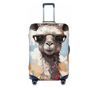 Vacsax Housse de bagage de voyage lavable anti-rayures avec fermetures éclair dissimulées Motif girafe mignonne avec lunettes de soleil Pour bagages de 45,7 à 81,3 cm, Noir , S
