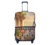 Vacsax Housse de bagage de voyage lavable anti-rayures avec fermetures éclair dissimulées pour balcon sur le mur de Paris pour bagages de 45,7 à 81,3 cm, Noir , L