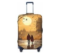 Vacsax Housse de bagage de voyage lavable anti-rayures avec fermetures éclair dissimulées pour couple amoureux de 45,7 à 81,3 cm, Noir , XL