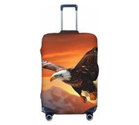 Vacsax Housse de bagage lavable anti-rayures avec fermetures éclair dissimulées aigle volant au coucher du soleil Housse de bagage de voyage Convient aux bagages de 45,7 à 81,3 cm, Noir , L