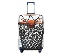 Vacsax Housse de bagage lavable anti-rayures avec fermetures éclair dissimulées, filet de basket-ball, housse de bagage de voyage pour bagages de 45,7 à 81,3 cm, Noir , L