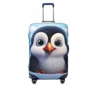 Vacsax Housse de bagage lavable anti-rayures avec fermetures éclair dissimulées Motif pingouin mignon Pour bagages de 45,7 à 81,3 cm, Noir , XL