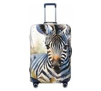 Vacsax Housse de bagage lavable anti-rayures avec fermetures éclair dissimulées - Motif zèbre aquarelle - Pour bagages de 45,7 à 81,3 cm, Noir , M