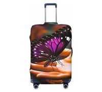 Vacsax Housse de bagage lavable anti-rayures avec fermetures éclair dissimulées papillon sur le doigt, housse de bagage de voyage pour bagages de 45,7 à 81,3 cm, Noir , XL