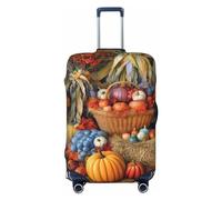 Vacsax Housse de bagage lavable anti-rayures avec fermetures éclair dissimulées pour la récolte d'automne, Thanksgiving, les bagages de voyage pour bagages de 45,7 à 81,3 cm, Noir , L