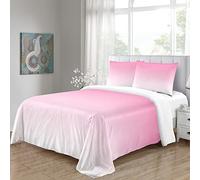 VACSAX Housse De Couette 140x200 Enfant 3D Rose Dégradé Couette 1 Personne, Imprimé Parure De Lit 1 Personne Fille Garçon, Ensemble Literie 3 Pcs avec Fermeture Éclair Et 2 Taies D'Oreillers