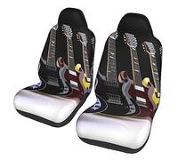 VACSAX Housses de siège de voiture imprimées de guitare électrique - Housse de siège avant uniquement - Protection universelle pour sièges avant de voiture, SUV, berline, camion