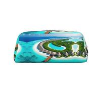 vacsAX Maldives Trousse à crayons Motif paysage Maldives Pochette pour pièces de monnaie Trousse cosmétique Bureau Papeterie Organisateur Portable Trousse à crayons