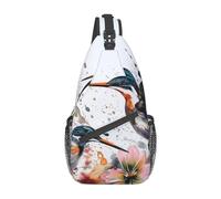 VACSAX Sac à bandoulière croisé pour homme et femme - Petit sac à bandoulière - Camel - Désert - Pour voyage, randonnée, sport, Fleurs Oiseaux Aquarelle, Taille unique, Sacs à dos de jour