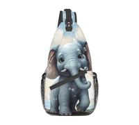 VACSAX Sac à bandoulière croisé pour homme et femme - Petit sac à bandoulière - Motif floral et animal mignon - Pour voyage, randonnée, Bulles de jeu d'éléphants mignons, Taille unique, Sacs à dos de