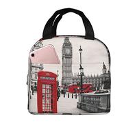 VACSAX Sac à déjeuner isotherme réutilisable Motif cabine téléphonique de Londres
