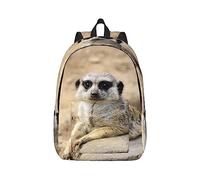 VACSAX Sac à dos en toile avec imprimé suricate, Noir , S