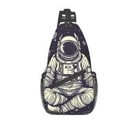 VACSAX Sac de poitrine croisé pour homme et femme - Petit sac à bandoulière - Astronaute avec parapluie - Sac à dos pour voyage et randonnée, Astronaute assis dans le chakra, Taille unique, Sacs à dos