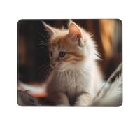 VACSAX Tapis de souris doux et mignon imprimé chat avec base en caoutchouc antidérapant 21 x 26 cm, tapis de souris lavable pour ordinateur de bureau