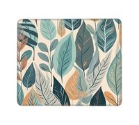 VACSAX Tapis de souris imprimé feuilles avec base en caoutchouc antidérapant 21 x 26 cm Tapis de souris lavable pour ordinateur de bureau
