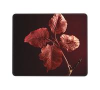 VACSAX Tapis de souris imprimé feuilles rouges avec base en caoutchouc antidérapant 17,8 x 21,8 cm, tapis de souris lavable pour ordinateur de bureau