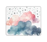 VACSAX Tapis de souris imprimé nuages aquarelle avec base en caoutchouc antidérapant 17,8 x 21,8 cm, tapis de souris lavable, tapis de souris mignon pour le travail de bureau