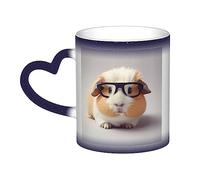VACSAX Tasse à café en céramique changeant la chaleur Cochon d'Inde avec verres Impression Tasse à thé en porcelaine sensible à la chaleur