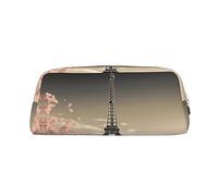 VACSAX Trousse à crayons en cuir avec imprimé Tour de Paris - Trousse à crayons en cuir - Organiseur de papeterie, doré, Taille unique, W3e87ft3g8f