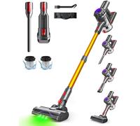 VACTechPro V15 Aspirateur Balai sans Fil,35kPa Aspirateur sans Fil,6-en-1,35 Minutes d'Autonomie avec Batterie Amovible,pour Le Nettoyage de Tous Types de Sols et Tapis&Or
