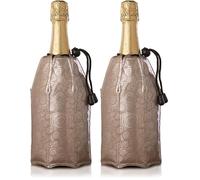 Vacu Vin 38855626 Refroidisseur à Champagne Décor Platinum Beige/Doré (Lot de 2)