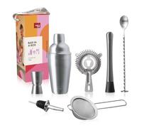 Vacu Vin Coffret cocktail inox 7 pièces – mélangeur, doseur, pilon, passoire, tamis