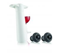 vacu vin coffret pompe à vide + 2 bouchons blanc 09812606 wine saver