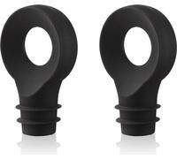 Vacu Vin Flaschenstopfen 2er Set, Weinstopfen, Flaschenverschluss, Silikon, Schwarz, 08874606