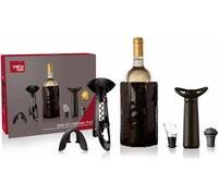 Vacu Vin Geschenkset Wein Original Plus 6-tlg., Kühler, Flaschenöffner, Folienschneider, Ausgießer, Weinpumpe, Verschluss, Kunststoff, Edelstahl, Schwarz, Grau, 3890360