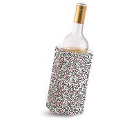 Vacu Vin Manchon pour refroidisseur de vin - Édition Keith Haring - Manchon en gel refroidit le vin en quelques minutes - Pas de glace nécessaire - Convient aux bouteilles de vin standard